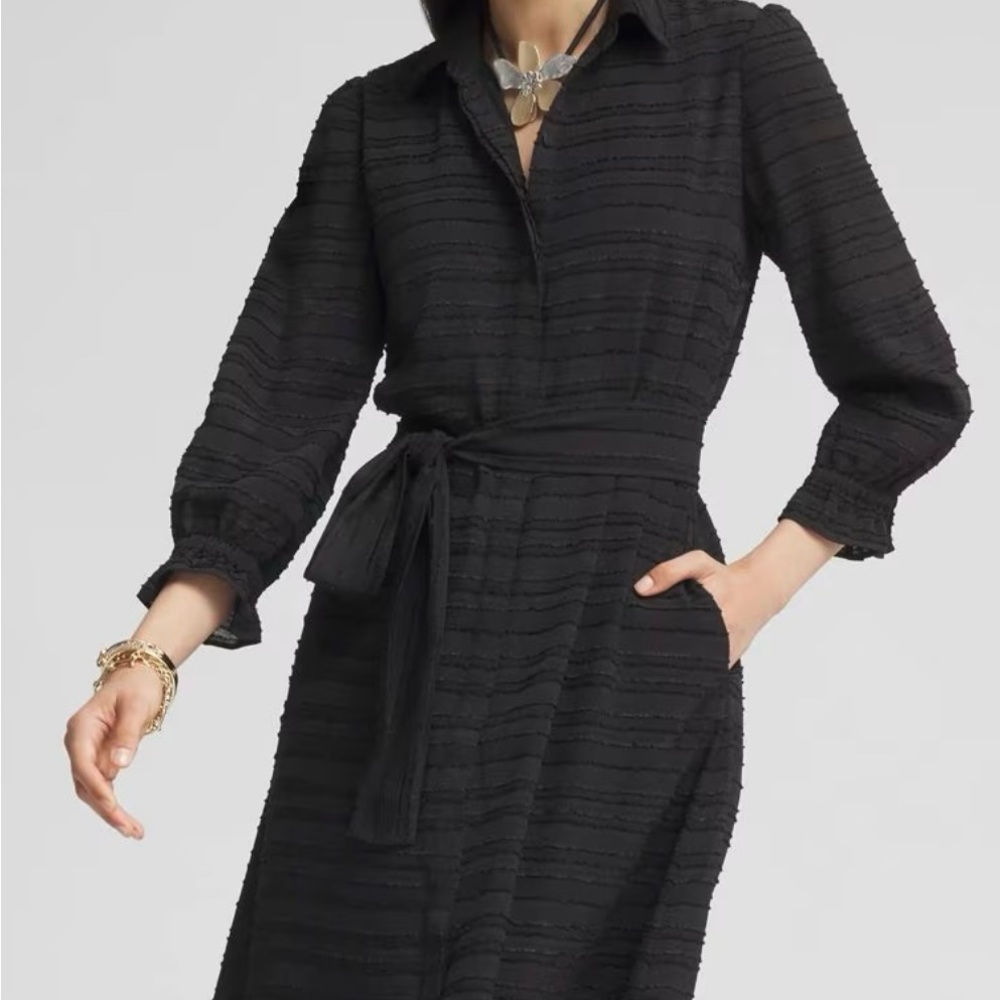 Elegant Black Long-Sleeve Dress brand Chico’c